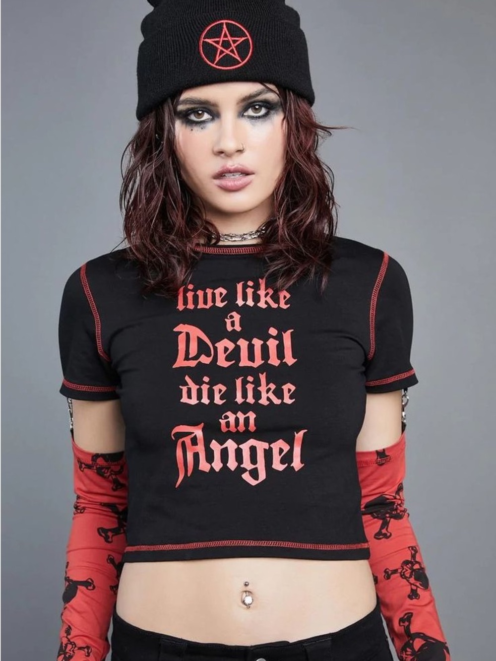Widow Solemn Promises Graphic Crop Top